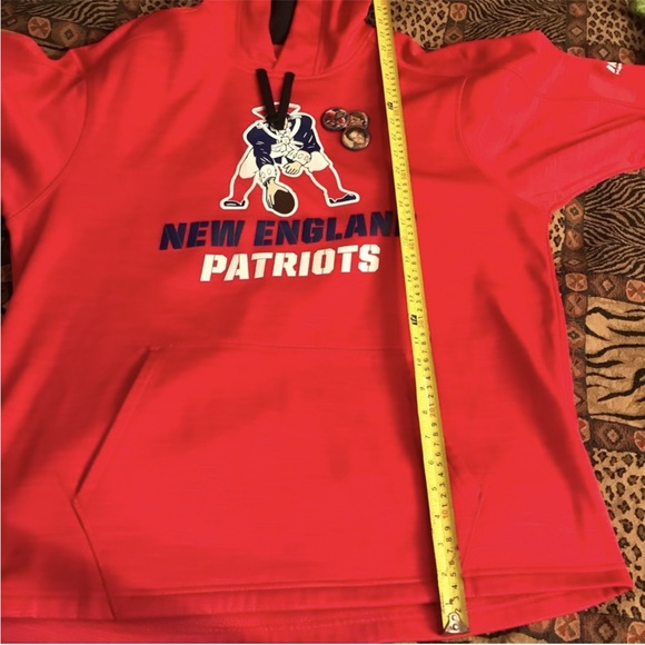 NFL New England Patriots size XL red hooded sweatshirt OG graphics GO PATRIOTS! - Picture 5 of 15